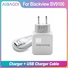 AiBaoQi-cargador con adaptador USB, enchufe europeo, fuente de alimentación conmutada de viaje, Cable Usb, línea de datos para teléfono Blackview BV9100 2024 - compra barato