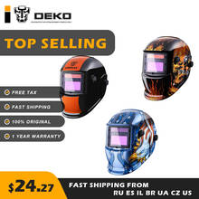 DEKO-Casco de soldadura con energía solar, capucha profesional con oscurecimiento automático ajustable, máscara de soldadura eléctrica, lentes de soldador con filtro automático, diseño aerodinámico, MZ224 2024 - compra barato