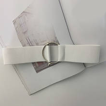 Cinturones de mujer elásticos Color sólido cintura Simple señoras hebilla redonda Metal decoración abrigo suéter accesorios de moda vestido 2024 - compra barato