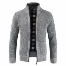 Suéter informal de negocios para hombre, cárdigan grueso de marca, prendas de punto ajustadas, cálido, para invierno 2024 - compra barato
