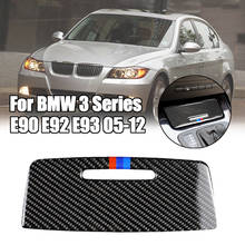 Real For BMW 3 Series E90 E92 E93 2005-2012 Car Storage Box Panel Sticker Carbon Fiber Trim Cover Decals Interior Decoration 2024 - buy cheap