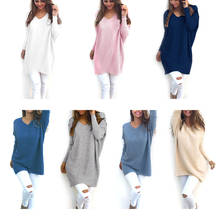 Plus Size Autumn Women Sweater Long Sleeve V-neck Sweater Casual Pullover New Female Loose Blouse 2024 - buy cheap