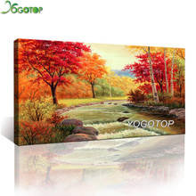 Pintura de diamantes 5d diy de árboles grandes de otoño, cascada de montaña, bosque, punto de cruz, bordado completo, mosaico de paisaje YY2015 2024 - compra barato