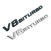 V8 biturbo emblema etiqueta do carro tronco adesivo para amg mercedes benz w212 w211w210 w202 w204 w205 gla cla cls v8biturbo adesivo 2024 - compre barato