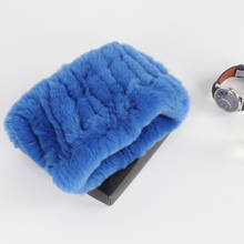 Winter Real Fur Headband Women Knit Genuine Real Rex Rabbit Fur Headbands Neck Wrap Scarf Lady Warm Elastic Real Fur Scarves 2024 - buy cheap