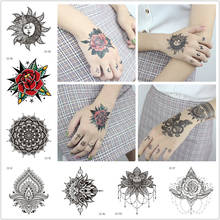 Tatuaje temporal impermeable para hombres y mujeres, calcomanía Sexy con diseño de flor de Mandala, brazo grande, escuela, serpiente, tatuajes falsos 2024 - compra barato