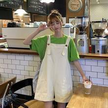 Solid Playsuits Women Korean Style Loose Summer All-match Female Rompers Pockets Casual Ladies Overalls Wide Leg Leisure Popular 2024 - buy cheap