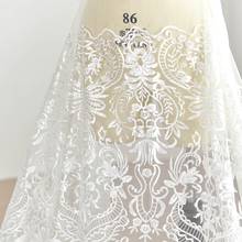 130*100cm vestido de casamento feminino branco aplique faça-você-mesmo cachecol véu de noiva estampado saia de organza adesivo tecido cortina tampa de mesa 2024 - compre barato