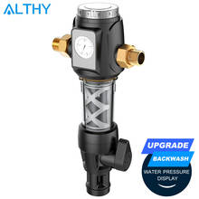ALTHY Central Prefilter Whole House Pre-filter Water Filter Purifier Siphon backwash 4T/h with water Pressure Gauge 2024 - buy cheap