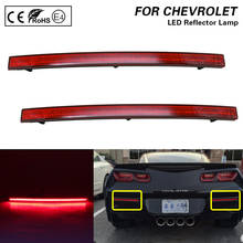 Reflector LED de parachoques trasero para coche Chevrolet Corvette C7, luces traseras de freno, lente roja, para 2014, 2015, 2016, 2017, 2018, 2019, 2X 2024 - compra barato