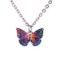 1pcs Rainbow Color Zinc Alloy butterfly Necklace women Female jewelry Collar free Stainless steel chain 20‘’ 2024 - buy cheap