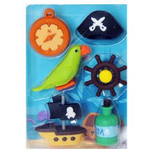 4 Boxes Per Lot Cartoon Pirate Flag Eraser New Design Pirate Ship Parrot Eraser with Cute Life Buoy School Supplies Stationery 2024 - buy cheap