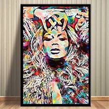 Pintura en lienzo, carteles e impresiones en la pared, Beyonce, arte de acuarela, estrella Pop, decoración abstracta para el hogar Quadro 2024 - compra barato