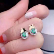 Natural Emerald Earrings S925 Pure Silver Fine Fashion Luxurious Wedding Charming Jewelry for Women Free Shipping 2024 - buy cheap