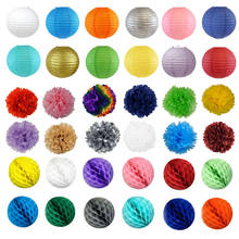 4/6/8/10/12 Inch Chinese Paper Lantern Paper Pom Poms Honeycomb Balls Birthday Wedding Decor Gift Craft DIY Baby shower Supplies 2024 - купить недорого