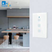 EWLink-interruptor de luz inteligente para el hogar, dispositivo inalámbrico de pared con Panel táctil y pantalla de vidrio, estándar de EE. UU., Wifi, Control por voz por Alexa y google home 2024 - compra barato