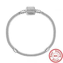 Pulseira de prata esterlina 925, 3mm, corrente básica de cobra, enfeite para bracelete, joia original feminina 2024 - compre barato
