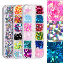 12 Colors Alphabet/Stars Holographic Laser Butterfly Mixed Chunky Glitter Epoxy Resin Festival Chunky Letters Sequin Accessories 2024 - buy cheap