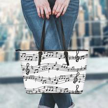 FORUDESIGNS Top Handle Bags For Ladies Shoulder Handbag Music Note Sheet Pattern Design PU Leather Shopping Purse Women Bag New 2024 - buy cheap