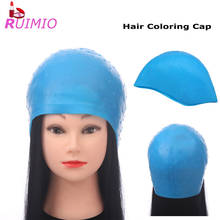 Gorro de silicona azul con aguja para teñir el cabello, herramientas de tinte para barbería y salón 2024 - compra barato