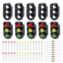 10 sets Target Faces With 3 LEDs Red/Yellow/Green for Railway Signal N or Z Scale 3 Aspects JTD13 2024 - buy cheap
