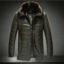 Winter Men's Jacket Raccoon Fur Collar Man Coat Mens Jackets Waterproof Jacket Men Leather Coat 9XL Abrigo Hombre WXF452 s 2024 - buy cheap