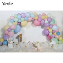 Yeele-Fondo de fotografía para recién nacido, telón de fondo para estudio fotográfico, para fiesta de primer cumpleaños, unicornio, globos de colores 2024 - compra barato