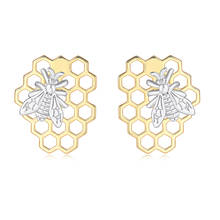 Double Fair Aesthetic Stud Earring For Women Creative Design Bee Honeycomb Piercing Earing Jewellry Christmas Gift Jewelry E212 2024 - buy cheap