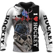 Sudadera con capucha para Hombre y mujer, prenda deportiva con estampado 3D de Love Hockey, ropa de calle informal Unisex 2024 - compra barato