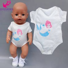 Muñeca de bebé de 43cm, camisa blanca de sirena de 18 pulgadas, ropa de muñeca americana OG 2024 - compra barato