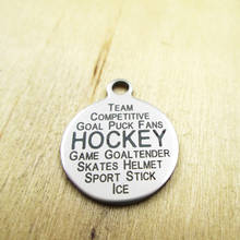 10pcs/lot- HOCKEY stainless steel charms Laser Engraved DIY Charms Pendants 2024 - buy cheap