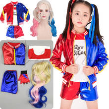 Fantasia cosplay infantil de palhaço, conjunto de roupas femininas com camiseta e shorts, trajes para halloween, cosplay, vestido nes 2024 - compre barato