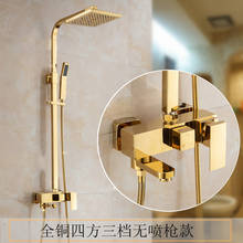Shower Faucet Thermostatic Shower Faucet Set Gold Bathroom Rainfall Shower Set With Mixer Tap Wall Mounted Bath & Shower Faucet 2024 - buy cheap