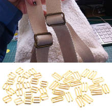 20 unidades/pacote Ouro liga de metal anéis de nylon revestido sutiã e cinta ajustadores sliders fivelas acessórios de ajuste cueca 2024 - compre barato