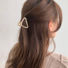 Grampos de cabelo feminino acetato headdress coreano na moda hairpins triângulo garra clipes laterais ocos grampos de cabelo barrettes 2024 - compre barato