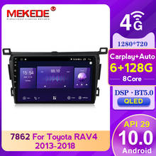 MEKEDE QLED экран Android 10 6 + 128G Восьмиядерный GPS автомобильное радио стерео видео плеер для Toyota RAV4 2013- 2018 carplay DSP 4G LTE 2024 - купить недорого