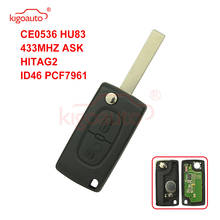 Kigoauto CE0536 MODEL 207 307 308 car Flip remote key 2 Button 434mhz HU83 key blade for Peugeot citroen car remote key 2024 - buy cheap