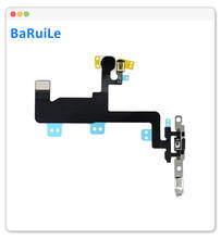 BaRuiLe 10pcs Power Button Flex Cable for iPhone 6 6G  4.7" On Off Button Microphone + Flash With Metal Bracket Replacement Part 2024 - buy cheap