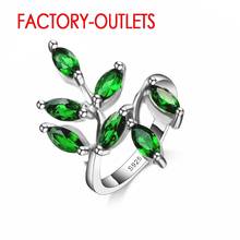 New Fashion Jewelry 925 Sterling Silver Ring Trendy Style Plant Design CZ Cubic Zirconia Women Girls Anniversary Engagement 2024 - buy cheap