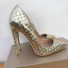 Keshangjia-zapatos de tacón alto dorados fiesta para mujer, calzado Sexy de PU para boda, para primavera 2024 - compra barato