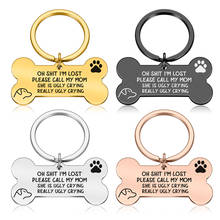 Stainless Steel Engraved Pet ID Dog Tags Keychain Double-Sided Dog Collar Accessories Decoration Cat Collars Dog Customized Tags 2024 - buy cheap