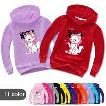 3-15Y Cute Cat Dress Kids Long Sleeve Shirt Hoodie for Kids Spring Jacket Girl Sweatshirt Cute Baby Coat 2024 - buy cheap