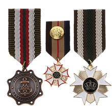 Crown Geometric Medal Vintage Badge Fabric Uniform Brooch Pin Patriot Medal 2024 - buy cheap