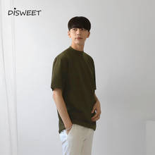 Round Neck Solid Summer T-shirt Men Korean Cotton Half Loose Tees Boy Simple Slim Casual Men's Tops 2020 2024 - buy cheap