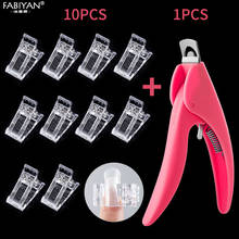 Plastic Nail Tips Clip Gel Quick Building Fingernail Extension Clamps 10Pcs/set Manicure Transparent Tool 2024 - buy cheap