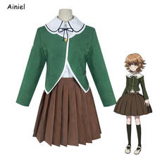 Disfraz de Anime Danganronpa Dangan Ronpa, traje de Chihiro Fujisaki, uniforme verde, peluca, zapatos, Disfraces de Halloween para mujeres y niñas 2024 - compra barato