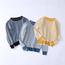 2020 Kids Boys Sweaters Boys Autumn Winter Striped Sweaters Children Knitted Pullover Kids Outerwear Pure Cotton Age 3 4 6 8 10 2024 - купить недорого