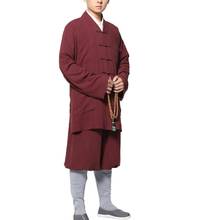 Унисекс 6 цветов Высокое качество лен и хлопок буддийский шаолин монах кунг-фу одежда дзен lay костюмы для медитации костюм Будда униформа 2024 - купить недорого