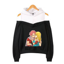 Anime Fairy Tail  Kawaii  Women Hoodie Patchwork Long Sleeve Off-Shoulder girl Sweatshirts Harajuku Tracksuit ladies Streetwear 2024 - buy cheap