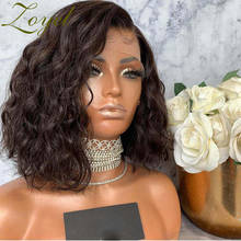 Zoyel Wave Black Short Bob Synthetic Lace Front Wigs with Side Part for Women Glueless Heat Fiber Hair Realistic Daily Wear Wig 2024 - buy cheap